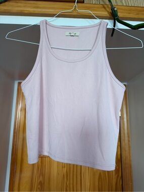 Madewell Light Pink Ribbed Crop Tank Top EUC Size Small